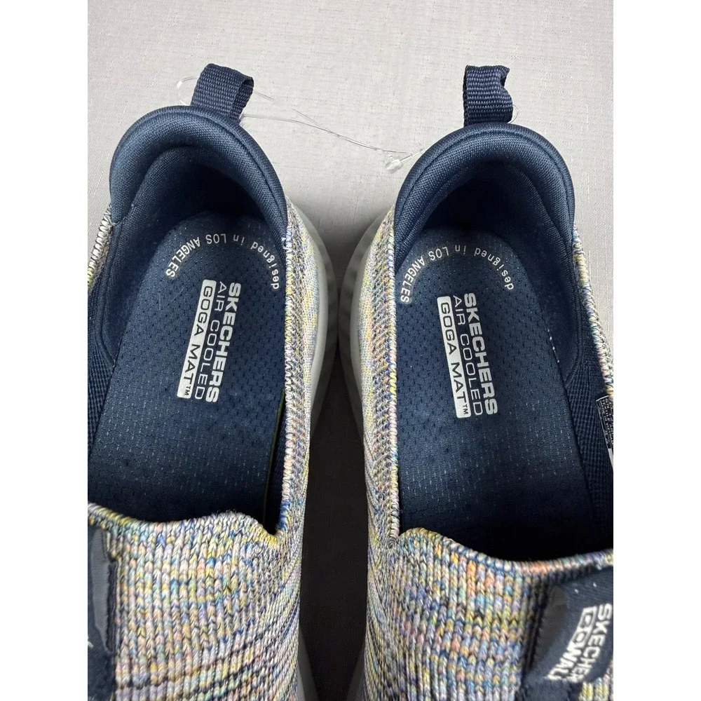 Skechers GoWalk Stretch Fit Navy Multicolor Slip On Sneakers 125651 Womens 11